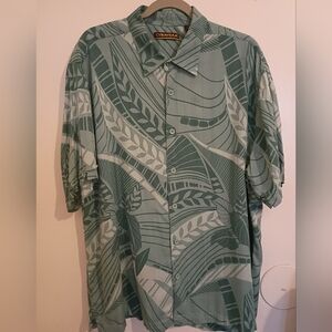 Cubavera Men's Green Patterned Shirt 100% Viscose Sz XXL